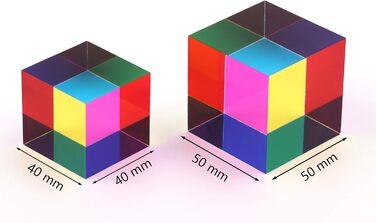 Мм (2 дюйми) акрилова кубічна призма, CMYcube для прикраси будинку або офісу, STEM/STEAM іграшка, Science Learning Cube 50 мм, 50