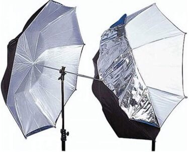 Від Manfrotto Dual Duty Umbrella 93 см, чорний/білий/сріблястий 93 см Чорний, Сріблястий, Білий