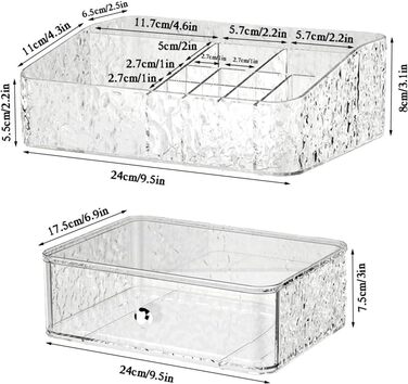 Штабельований органайзер для підносу для макіяжу, органайзер для косметичного засобу, коробка для зберігання косметики Косметичний засіб (розмір 2 рівня)