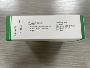 Міні-павербанк 5200 мАг, зовнішній акумулятор Small Power Bank USB C PD, компактний акумулятор з РК-дисплеєм і цифровим дисплеєм, сумісний з iPhone 15/16, Samsung S23/24 Series, Note20/10 Series, Huawei, iPad Pro/Air-Black