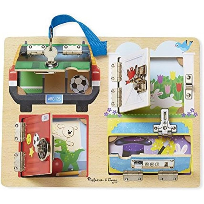 Ігрова дошка Melissa & Doug Lock and Latch розвиваюча іграшка моторика 3 подарунок для хлопчиків або дівчаток