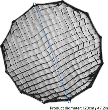 Складаний параболічний глибокий софтбокс зі швидким скиданням, з решіткою Bowen Mount Honeycomb для фотографії, студії, фотографії, портрета, прямої трансляції, 120CM