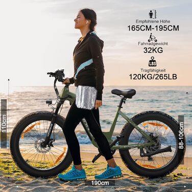 Електричний велосипед Vipdrive чоловіки жінки, E Fatbike 26/24 дюйма з 250 Вт велосипедним двигуном, гірський велосипед E-bike зі знімним акумулятором 15Ah/13Ah, режим 5 PAS, 7-швидкісний для бездоріжжя, велика дальність до 100 км 26-дюймовий EXPLORER 1.2