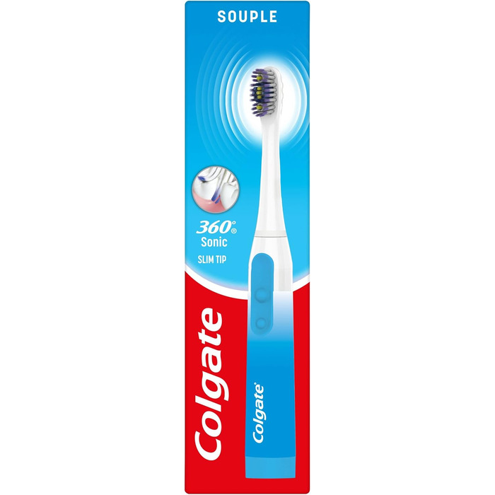 Зубна щітка на батарейках Colgate 360 м&39яка - змінна насадка для щітки - батарейки в комплекті