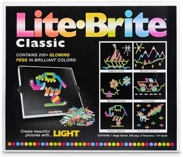 Основні Fun Lite-Brite Ultimate класична дошка для малювання з підсвіткою, світлодіодна дошка для малювання з кольорами, іграшка, що світиться в темряві, художня дошка для малювання з підсвіткою та неоновим ефектом Дошка для малювання не входить до компле