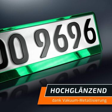 Тримач номерного знака schildEVO 2 ЗЕЛЕНИЙ Металік Високий глянець Зовнішній вигляд Chrome Тримач номерного знака Тримач номерного знака Доставка DHL