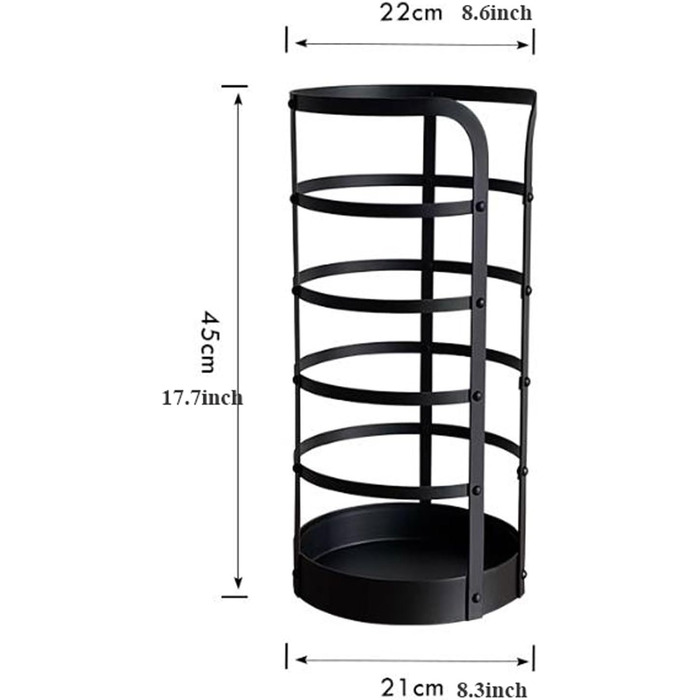 Підставка для парасольки Кругла металева підставка для парасольки, комерційний тримач для парасольки для домашнього господарства, підставка для зливу парасольки, тримач для палиці та палиці для ходьби для входу, дому, офісу, готелю Підставка для парасольо