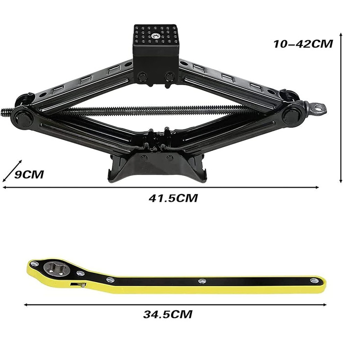 З універсальним ключем 2 в 1, швидкісний ножичний підйомник для АВТОМОБІЛЯ/ПОЗАШЛЯХОВИКА/MPV, 2T, Auto Max Scissor Jack 2T