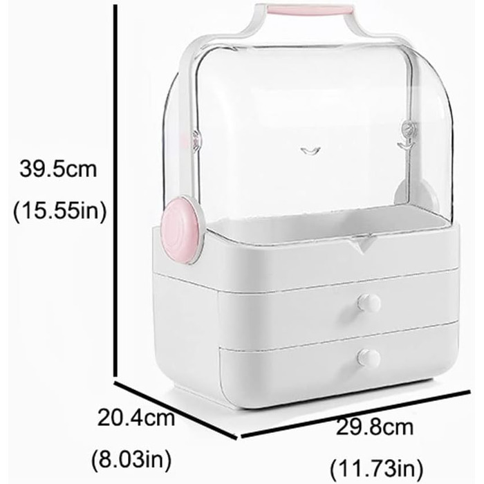 Органайзер для макіяжу DYLLCOPM, портативна коробка для зберігання косметики, засоби для догляду за шкірою, настільне зберігання, перекидний футляр для макіяжу, підходить для ванної кімнати та спальні