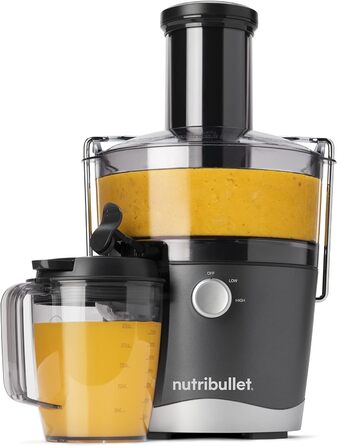 Соковижималка nutribullet, холодна соковижималка, екстрактор для фруктів і овочів, соковижималка для фруктів, щоденне використання, легко чиститься, контейнер для м'якоті 1,5 л, NBJ100G, чорне видання 2022 року