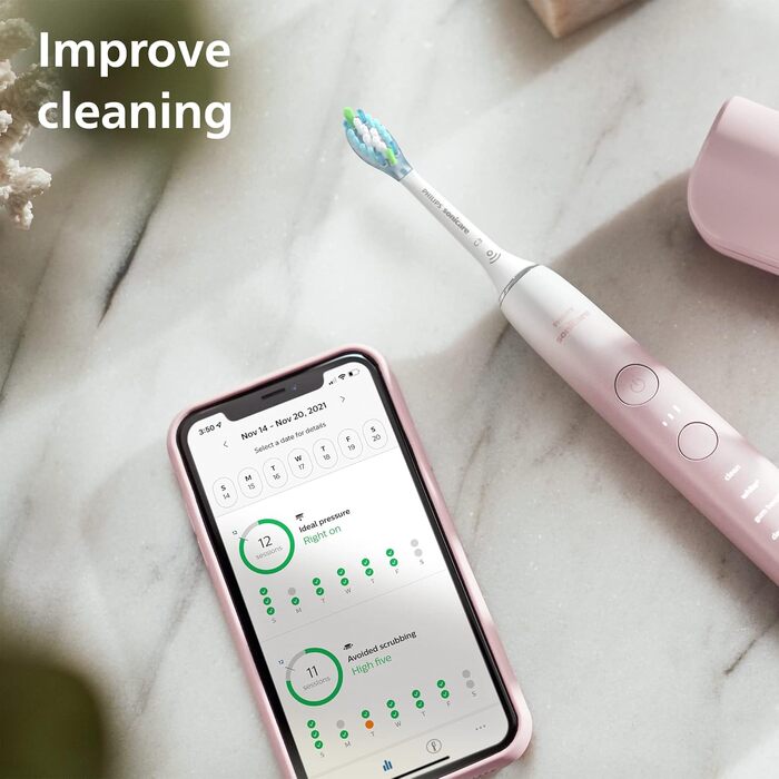 Електрична електрична зубна щітка Sonicare DiamondClean серії 9000, спеціальне видання, звукова щітка, HX9911 преміум насадка для захисту від нальоту (модель HX9911/84), рожева DiamondClean 9000 рожева (1 насадка для щітки) Diamondclean 9000 рожева (1bh)