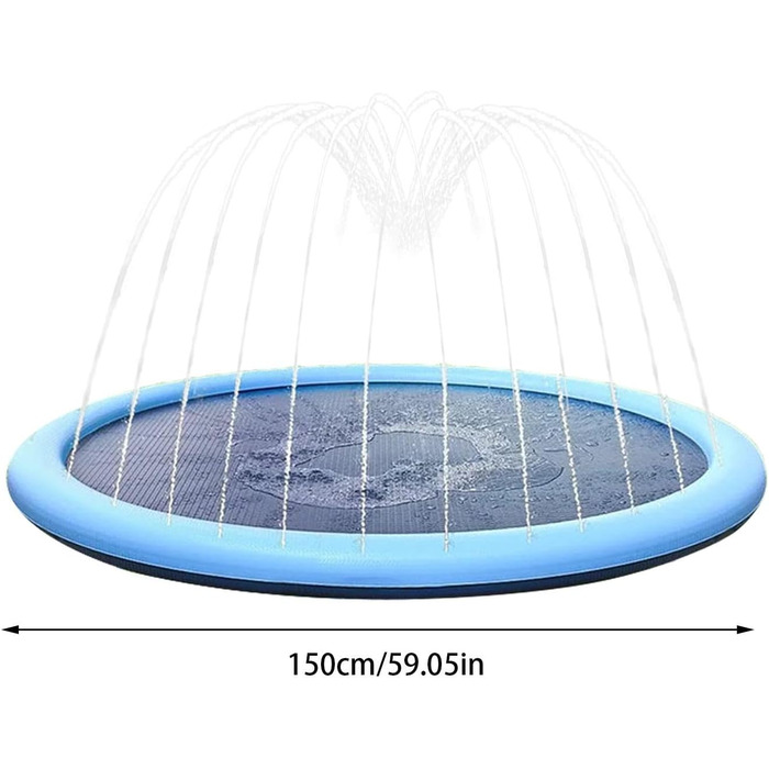 Пляжний килимок для розпилення води, килимок з розбризкувачем води килимок для дитячих ігор, килимок з розбризкувачем для ігор на свіжому повітрі для дітей віком 4-8 років 150 см