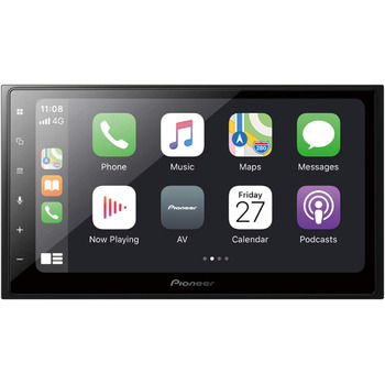 Дюймовий 2-DIN медіа-ресивер з Apple CarPlay, Android Auto, DAB і Bluetooth (з антеною), 250DAB, 6,8-