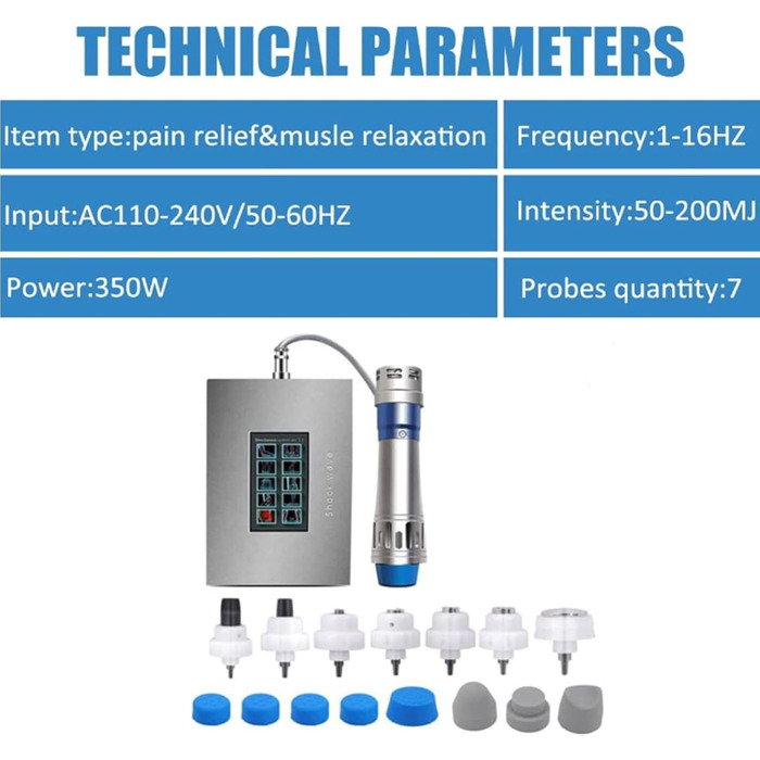 Апарат для ударно-хвильової терапії ED Treatment, професійний пристрій для масажу глибоких тканин м'язів ED Therapy Пристрій для м'язового масажу для терапії Полегшення болю Корекція фігури та ED