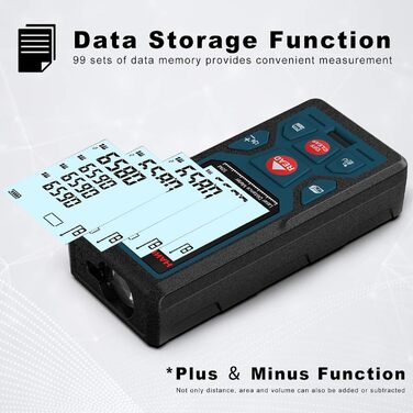 Далекомір, HANMATEK LM50 50M цифрове лазерне вимірювання відстані з РК-підсвічуванням M/In/Ft з кількома режимами вимірювання, такими як вимірювання Піфагора/відстані/площі/об'єму, IP54 LM50 (50M)