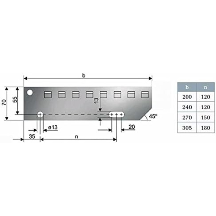 Сходовий проступ EP крок сходинки 30x30 мм (600 x 270 мм)