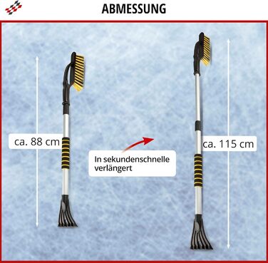 Автомобільний скребок Walser, розсувний автомобіль-скребок для льоду з мітлою, автомобільний снігоприбирач 3в1 з автомобільним скребком для льоду, снігова мітла автомобіль з криголамом, скребок для лобового скла автомобіль з телескопічною штангою 88-115 с