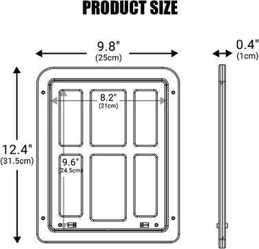 Магнітна застібка з дверним вікном Fly Screen, Cat Flap Fly Screen Door Легке встановлення для котів/собак, 25 см x 31,5 см