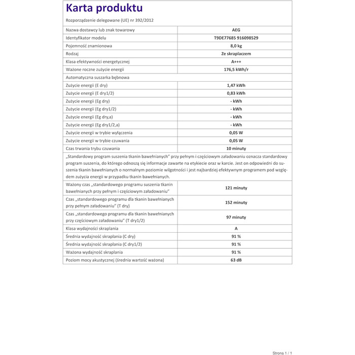 Сушильна машина AEG до 8,0 кг з тепловим насосом SensiDry клас енергозберігання А автоматична швидкість потоку із захистом від зминання