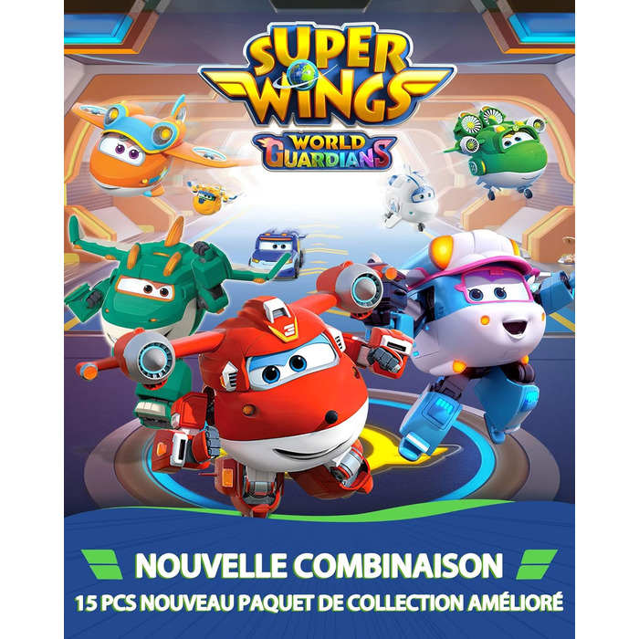 Іграшки-трансформери Super Wings 2', іграшки-літаки, міні-фігурки для дітей віком від 3 до 12 років, аксесуари для святкування дня народження для хлопчиків та дівчаток (15 упаковок)