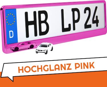 Тримач номерного знака A156 2 шт. и Тримач автомобільного номерного знака Рожевий хромований підсилювач номерного знака Тримач номерного знака Підсилювач для номерного знака Номерний знак Noble Glossy