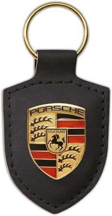 Брелок Porsche ЧОРНИЙ шкіряний з гербом WAP0500900E