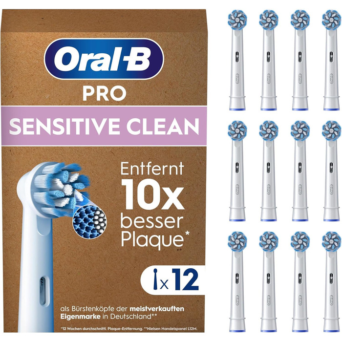 Електричні щітки для зубної щітки Oral-B Pro Sensitive Clean, Х-подібна щетина, упаковка Letter-Box, 12 шт. 12 шт. (1 упаковка)