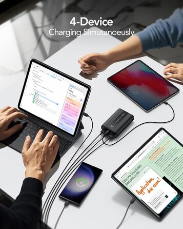 Маленький, але потужний USB C Powerbank Міні зовнішній акумулятор мобільного телефону Маленький і легкий PD QC3.0 швидка зарядка акумуляторна батарея Портативний зарядний пристрій для iPhone Samsung Huawei iPad Switch і т.д. Чорний, 20000mAh