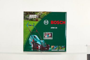 Електрична газонокосарка Bosch ARM 34 (травозбірник, картонна коробка, висота зрізу 20-70 мм, ширина зрізу 34 см, 11 кг, 1300 Вт) Газонокосарка ARM34