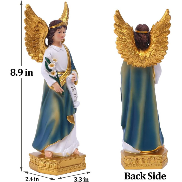 8in H Katolsk gva i Harts Saint Gabriel Guds budbrare statyett, lmplig fr religis Och heminredning som fyller inomhusutrymmen, 8in H Katolsk gva i Harts Saint Gabriel Guds budbrare statyett, lmplig fr religis Och heminredning som fyller inomhusutrymmen