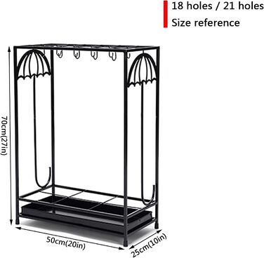 Тримач для парасольок RAABYU, металева підставка для парасольок підставка для парасольок чорна, біла, контейнер для парасольок, для зберігання 1025 парасольок, тримач для парасольки, для палиць для ходьби білий 18 ОТВОРІВ 10 ГАЧКІВ