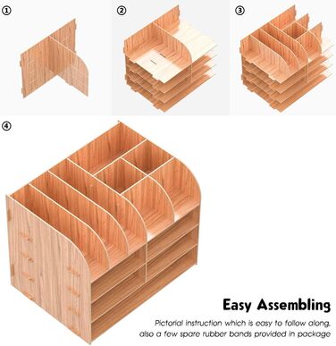 Лоток для документів Lesfit Wood, офісний органайзер для файлів, паперу, документів (настільний органайзер)