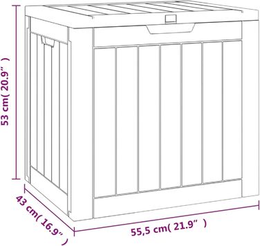 Садова коробка ARKEM світло-коричнева 55,5x43x53 см Поліпропіленова коробка для зберігання Садова шафа Шафа для вулиці Скриня на відкритому повітрі