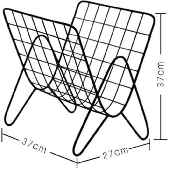 Проста настільна стійка для журналів, чорний кований кошик для підлогової стійки для журналів