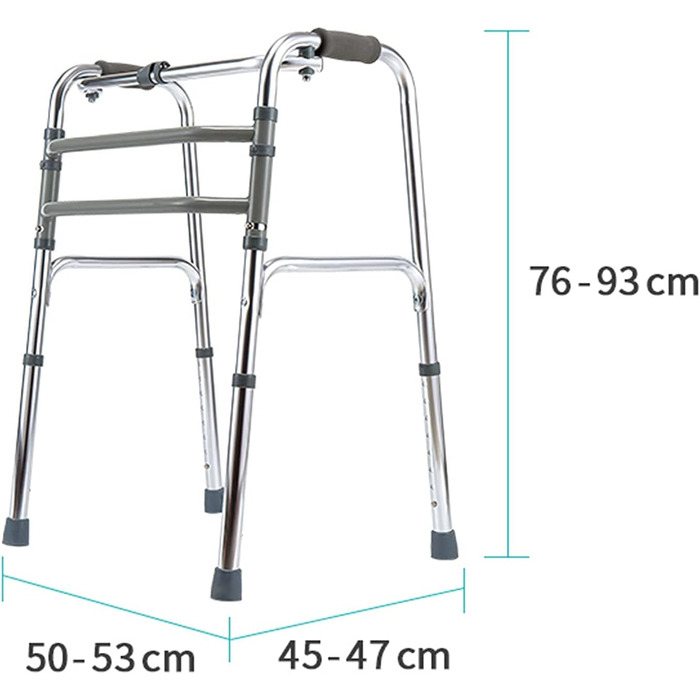 Портативний допоміжний засіб для пересування, регульований по висоті, розбірний, легкий алюмінієвий прогулянковий каркас для людей з обмеженими фізичними можливостями, допоміжний засіб для ходьби з 2 колесами, підставки для унітазу