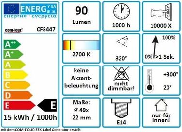 Лампа духовки до 300C, тепла біла плита лампочка 15W, E14, 230V (02 шт. и - 15W золотого кольору), 2 шт.