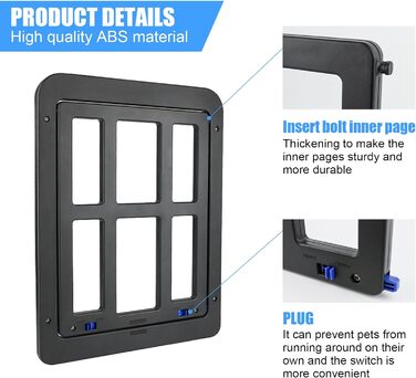 Магнітна застібка з дверним вікном Fly Screen, Cat Flap Fly Screen Door Легке встановлення для котів/собак, 25 см x 31,5 см