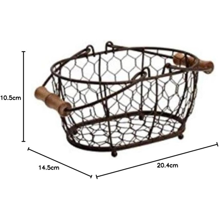 Прованс кошик овальний дротяний посуд, сільський коричневий, малий