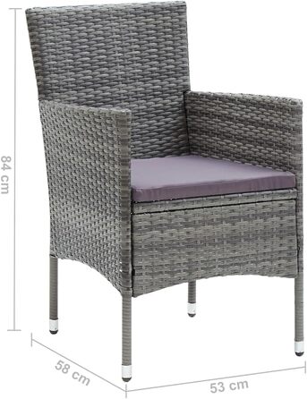 Садові обідні стільці 4 шт. Poly Rattan Grey