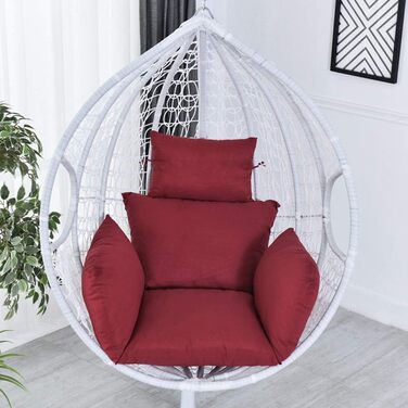 Подушка-гамак Egg Chair з подушкою та знімною подушкою, що миється, для гойдалок, підвісний кошик, диван, винний червоний винний червоний 42x22см