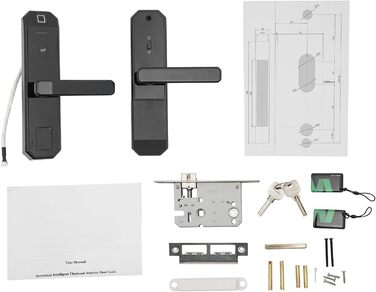 Дверний замок із відбитком пальця Smart Lock Електронний дверний замок із ключем із відбитком пальця та цифровим кодовим замком із цифровою клавіатурою, 4*батарейки AAA на 15 місяців