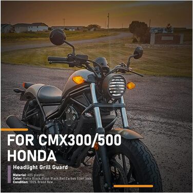 Чохол для мотоциклетної фари CMX500 CMX300 17-23, захисний кожух для ліхтаря переднього ліхтаря для H.onda Rebel CMX 500 CMX 300 Rebel500 2017 2018 2019 2020 2021 2022 2023 (чорний матовий)