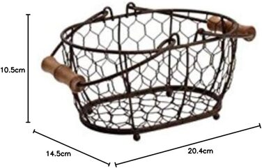 Прованс кошик овальний дротяний посуд, сільський коричневий, малий