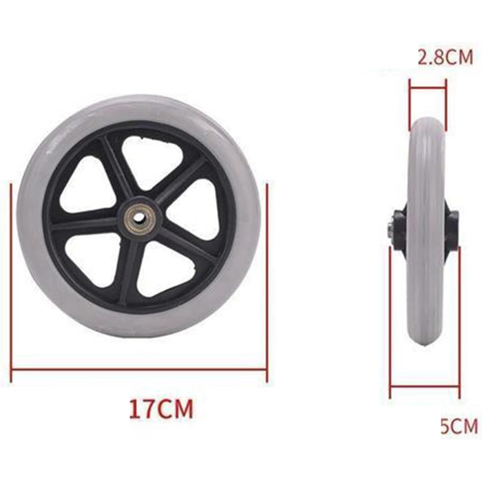 Дюймові, 7-дюймові та 8-дюймові аксесуари для ручних коліс для інвалідних візків підходять для аксесуарів для інвалідних візків та скутерів (сірий, 7 дюймів) 7 дюймів Сірий, 6-