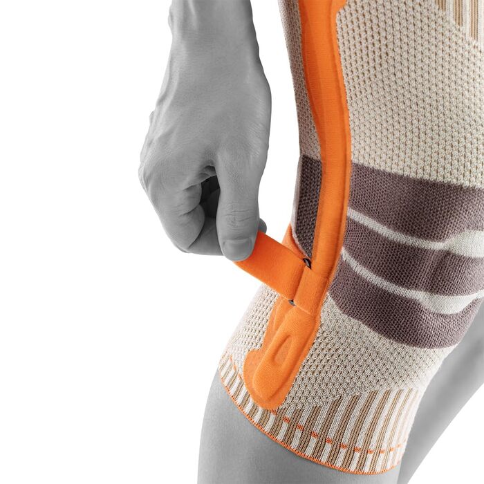 Наколінник BAUERFEIND для туризму Outdoor Knee Support, 1 унісекс наколінник для туристичного спорядження, можна носити праворуч і ліворуч, індивідуально регульований ремінь, мериносова шерсть XL