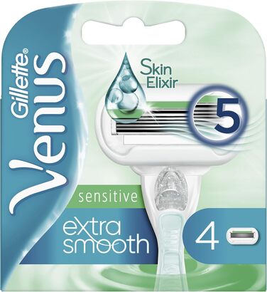 Леза для бритви Gillette Venus Extra Smooth жіночі зі зволожувачами для захисту шкіри, 4 змінних леза