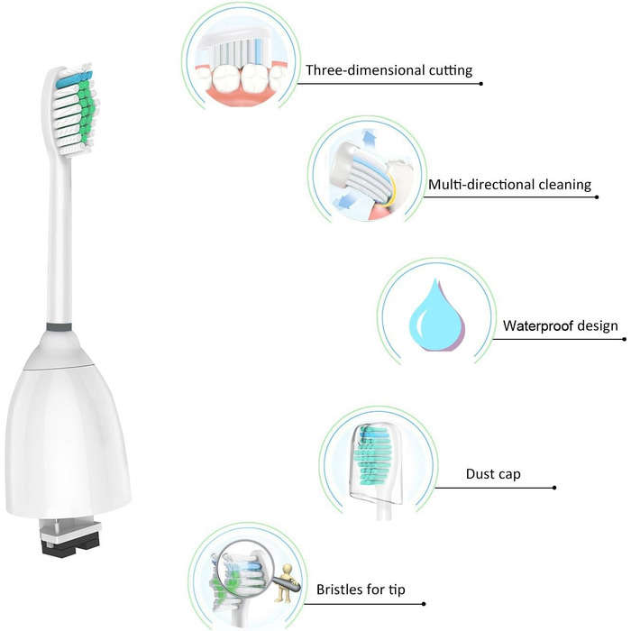 Змінні насадки для зубних щіток YanBan з 4 упаковок для електричної зубної щітки Philips, сумісні з Essence, Elite, Xtreme, Advanced і CleanCare