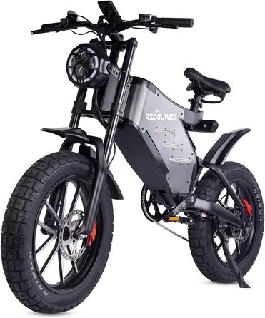 Електричний велосипед RZOGUWEX, 20-дюймовий позашляховий EBIKE для дорослих зі знімним літій-іонним акумулятором 48 В 25 Ач, подвійним гідравлічним дисковим гальмом з кованим магнітним колесом