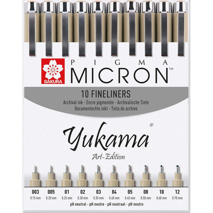 Всі 10 Pigma Micron Fineliner No 003-12, чорні