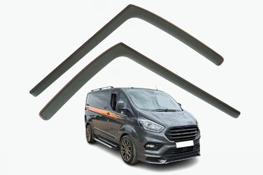 Комплект з 2 вітрових дефлекторів, сумісний з Ford Transit, підходить для Ford Tourneo Custom 2012, 2013, 2014, 2015, 2016, 2017, 2018, 2019, 2020, 2021, 2022, 2023